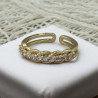 Bague ajustable dorée zircon incrusté Plaqué or