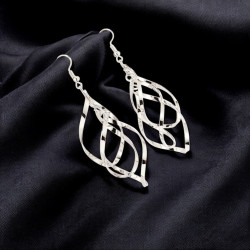 Boucles d'oreilles spirales ajourées argentées