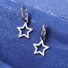 Boucles d'oreilles étoiles argentées Acier