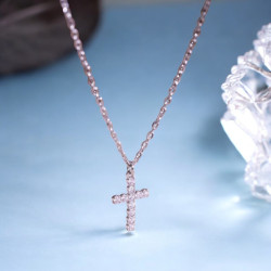 Collier argenté croix Plaqué or blanc