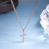 Collier argenté croix Plaqué or blanc