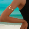 Bracelet haut de bras doré vague ajustable