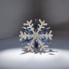 Broche argenté flocon de neige bleu