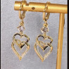 Boucles d'oreilles coeurs entrelacés dorés Plaqué or