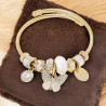 Bracelet charms doré papillon blanc Acier