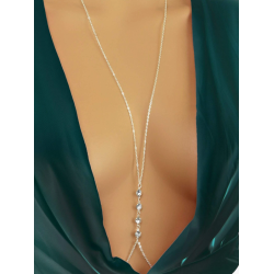 Chaîne de body strass argentée