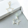 Boucles d'oreilles argentées double étoiles