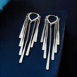 Boucles d'oreilles franges argentées