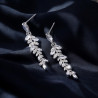 Boucles d'oreilles feuilles argentées Acier