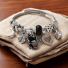 Bracelet charms argenté chat