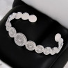 Bracelet jonc ajustable argenté métal rond Acier