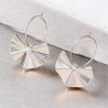 Boucles d'oreilles argentées feuille ondulée