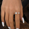 Bague ajustable argentée étoile strass