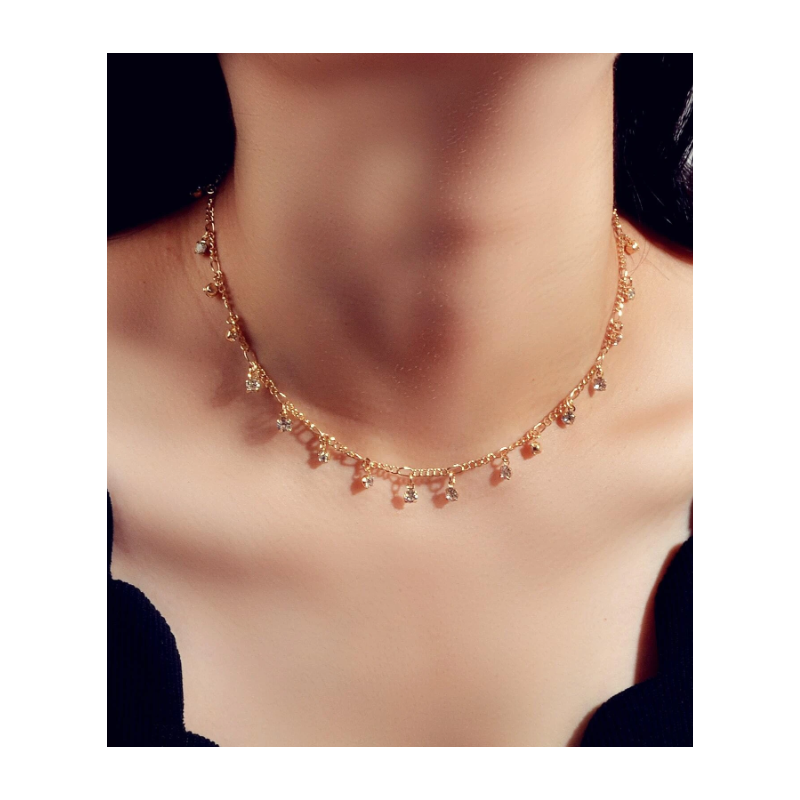Collier strass doré