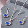 Parure argentée cœur coeur bleu 2 pièces