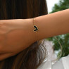 Bracelet doré coeur noir acier