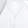 Collier de dos argenté perles transparentes espacées