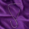 Collier de dos argenté perles transparentes alignés
