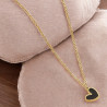 Collier doré coeur noir acier