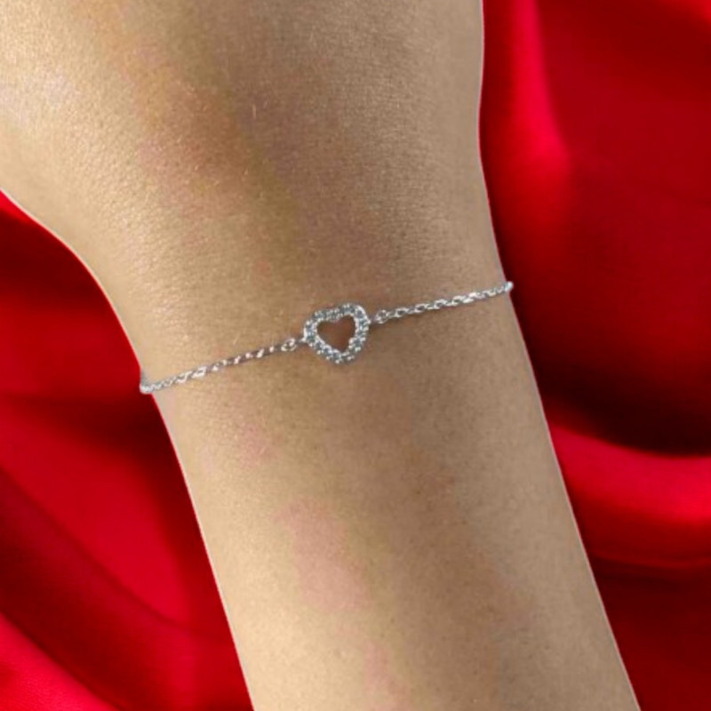Bracelet argenté petit coeur