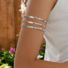 Bracelet de bras argenté multirang ondulé