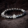 Bracelet pierre naturelle gladiateur argenté