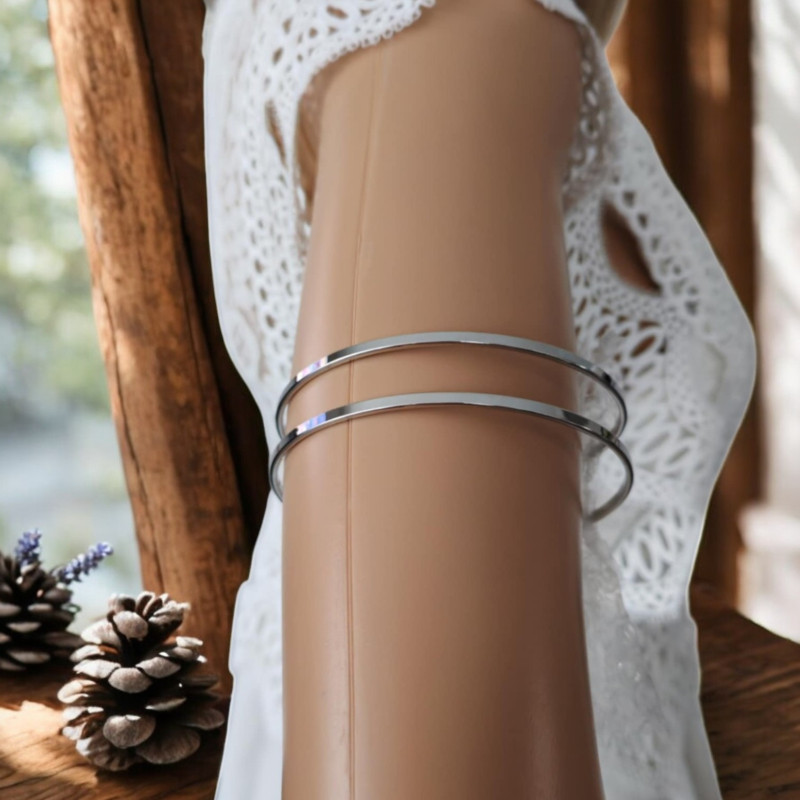 Bracelet de bras double argenté