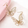Boucles d'oreilles dorées papillons ajourés