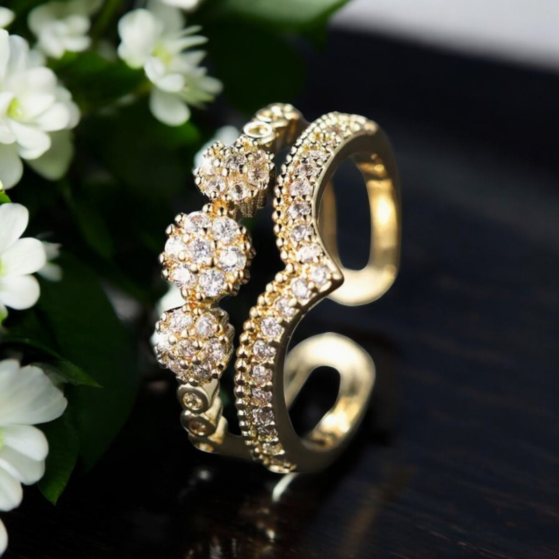 Bague dorée éclat céleste Plaqué or