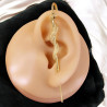 Boucle d'oreille traversante serpent doré