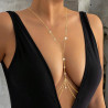 Chaîne de body double dorée à strass