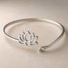 Bracelet jonc argenté lotus Acier