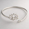 Bracelet jonc argenté lotus Acier