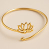 Bracelet jonc doré lotus Acier