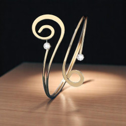 Bracelet haut de bras spiral et strass ajustable
