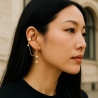 Boucles d'oreilles dorées strass avec clip