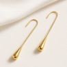 Boucles d'oreilles gouttes pendantes dorées Acier