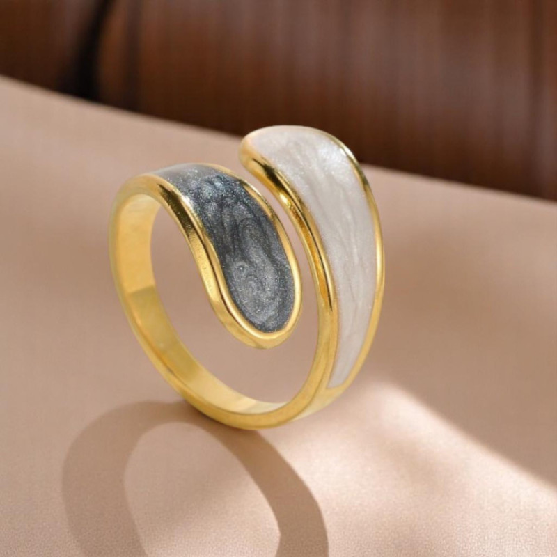 Bague ajustable éclipse dorée Plaqué or