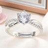 Bague ajustable argenté Lunaria Plaqué or blanc