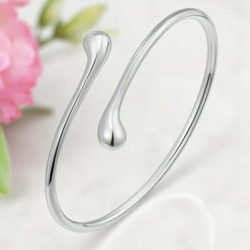 Bracelet de bras ajustable goutte argentée
