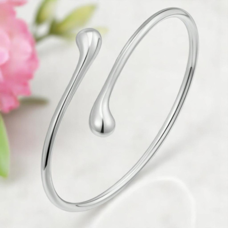 Bracelet de bras ajustable goutte argentée