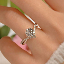 Bague ajustable couronne argenté zircon Plaqué or blanc
