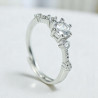 Bague ajustable argenté strass minimaliste Plaqué or blanc