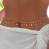 Chaîne de taille dorée double avec strass et étoile Plaqué or
