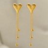 Boucles d'oreilles dorées cœurs et franges