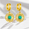 Boucles d'oreilles dorées soleil d'azur Acier