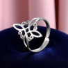 Bague ajustable nœud de sorcière argenté Acier