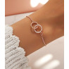 Bracelet coulissant anneaux entrelacés doré rose Plaqué or