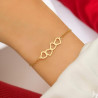 Bracelet doré cœurs ajourés Acier