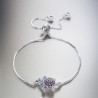 Bracelet coulissant argenté tortue Plaqué or blanc
